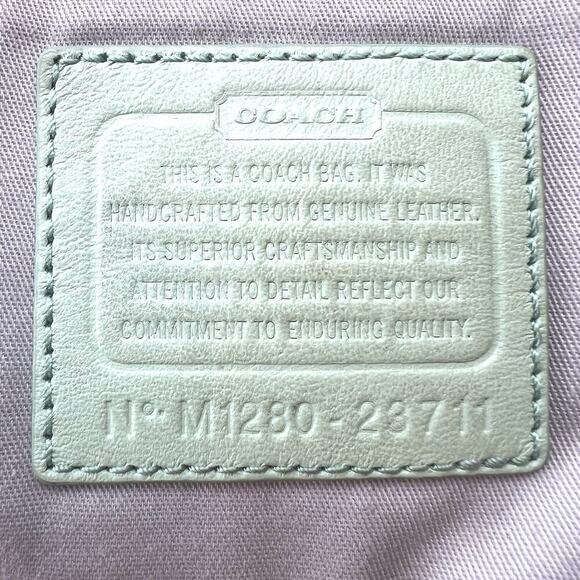 Coach Navy Blue / Ivory Leather Legacy Weekend Hobo Shoulder Bag Purse - Picture 14 of 14